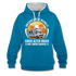 Alter Mann mit Camper Wohnmobil Womo Lustiges Hoodie - peacock blue/heather grey