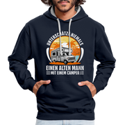 Alter Mann mit Camper Wohnmobil Womo Lustiges Hoodie - navy/heather grey