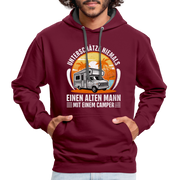 Alter Mann mit Camper Wohnmobil Womo Lustiges Hoodie - burgundy/charcoal