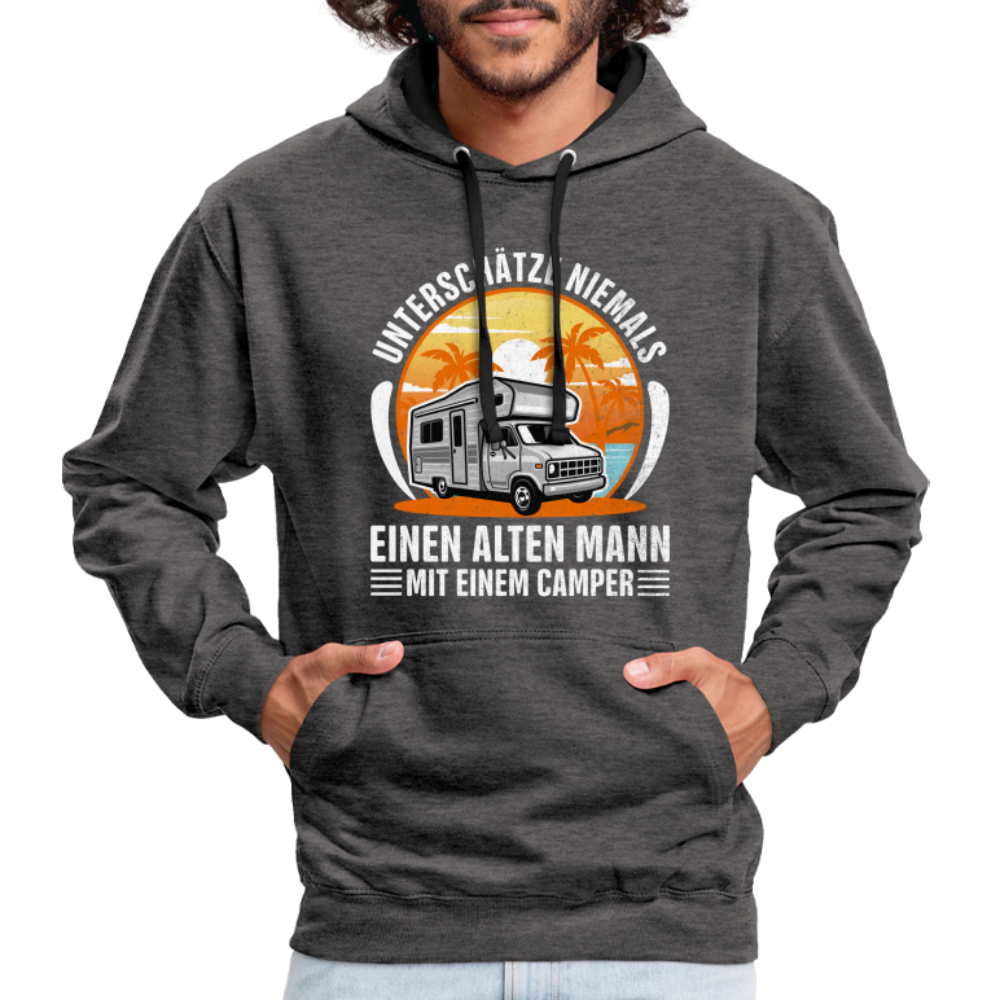 Alter Mann mit Camper Wohnmobil Womo Lustiges Hoodie - charcoal/black