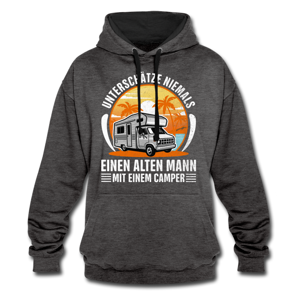 Alter Mann mit Camper Wohnmobil Womo Lustiges Hoodie - charcoal/black