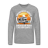 Alter Mann mit Camper Wohnmobil Womo Lustiges Premium Langarmshirt - heather grey