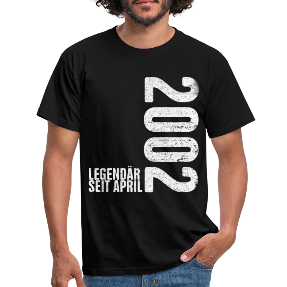 20. Geburtstag Legendär seit April 2002 Geschenk Männer T-Shirt - black