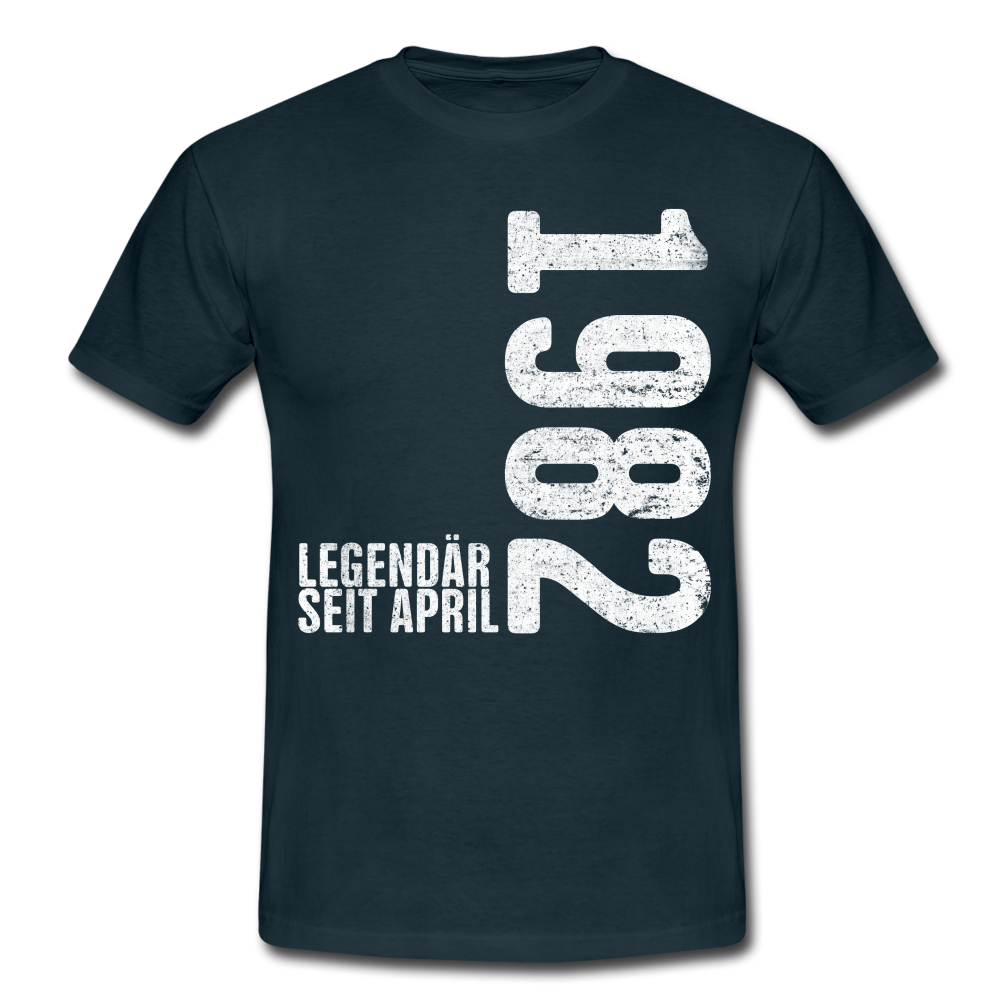 40. Geburtstag Legendär seit April 1982 Geschenk Männer T-Shirt - navy