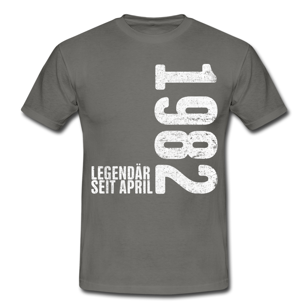 40. Geburtstag Legendär seit April 1982 Geschenk Männer T-Shirt - graphite grey