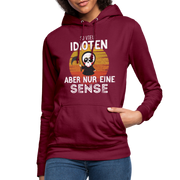 Sensenmann - So viele Idioten und nur eine Sense Sarkasmus Frauen Hoodie - bordeaux