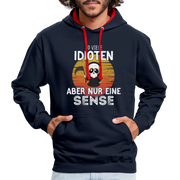Sensenmann - So viele Idioten und nur eine Sense Sarkasmus Hoodie - navy/red