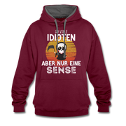 Sensenmann - So viele Idioten und nur eine Sense Sarkasmus Hoodie - burgundy/charcoal