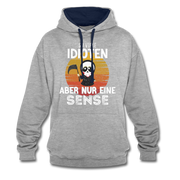 Sensenmann - So viele Idioten und nur eine Sense Sarkasmus Hoodie - heather grey/navy