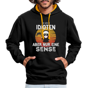 Sensenmann - So viele Idioten und nur eine Sense Sarkasmus Hoodie - black/gold