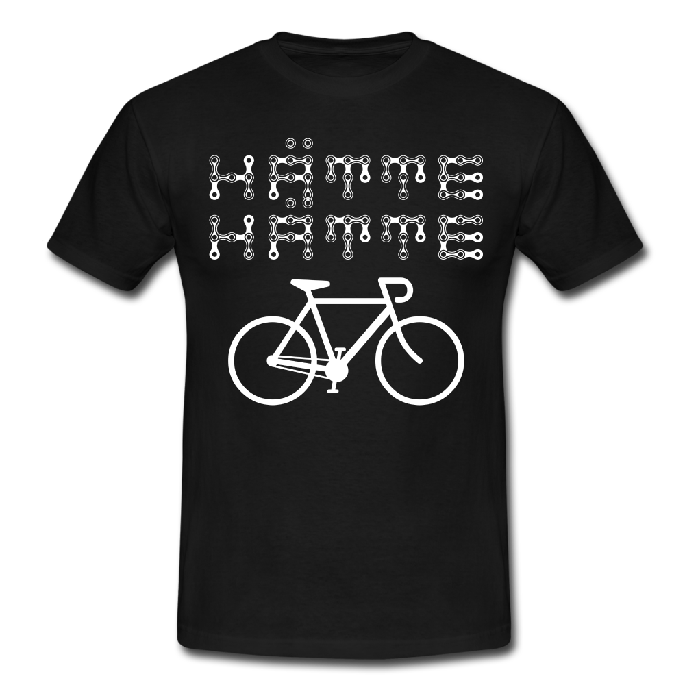 Fahrrad Fahrer Hätte Hätte Fahrradkette Witziges Männer T-Shirt - black