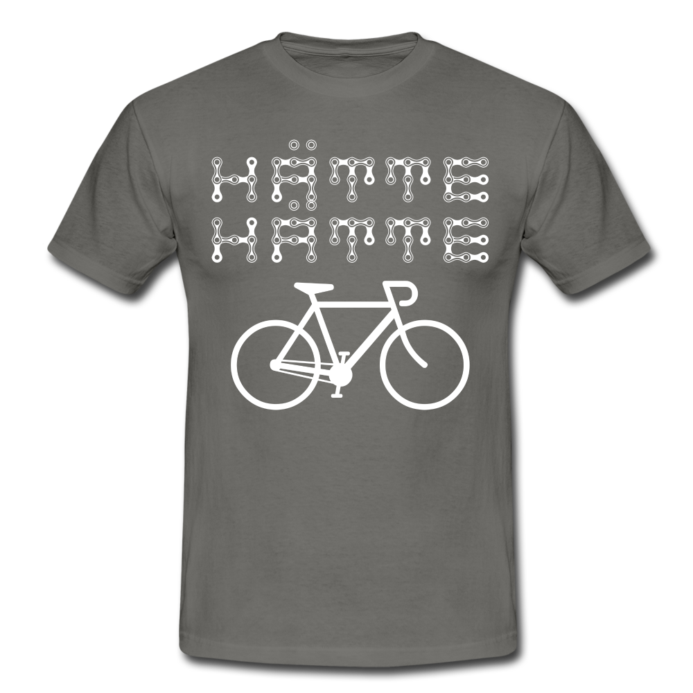 Fahrrad Fahrer Hätte Hätte Fahrradkette Witziges Männer T-Shirt - graphite grey
