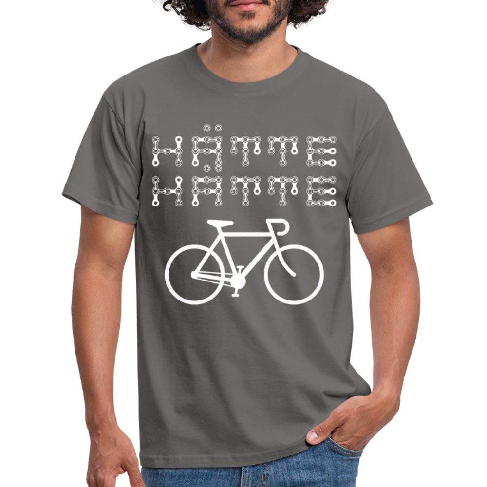 Fahrrad Fahrer Hätte Hätte Fahrradkette Witziges Männer T-Shirt - graphite grey