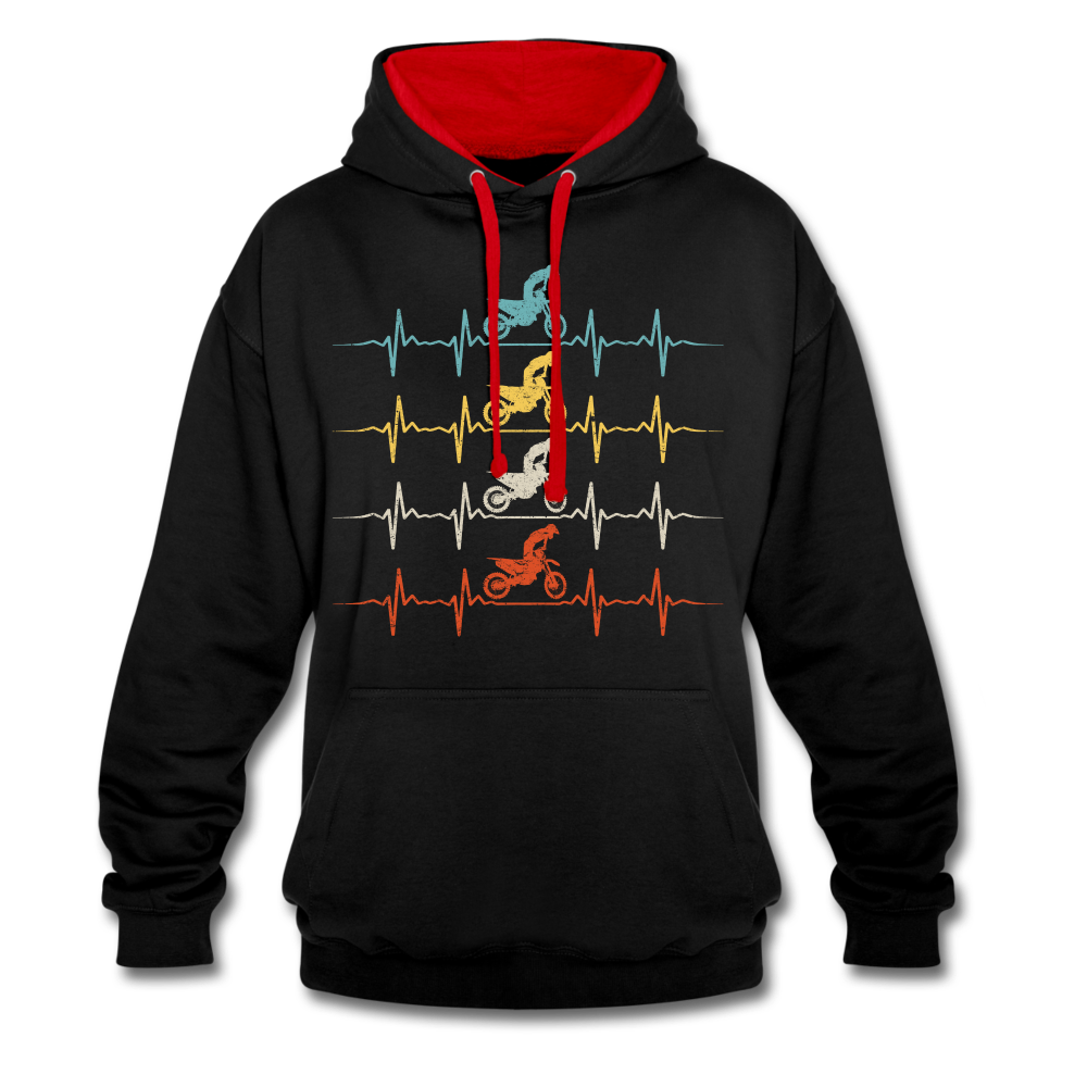 Dirt Bike Motorcross Biker Enduro Hoodie - black/red