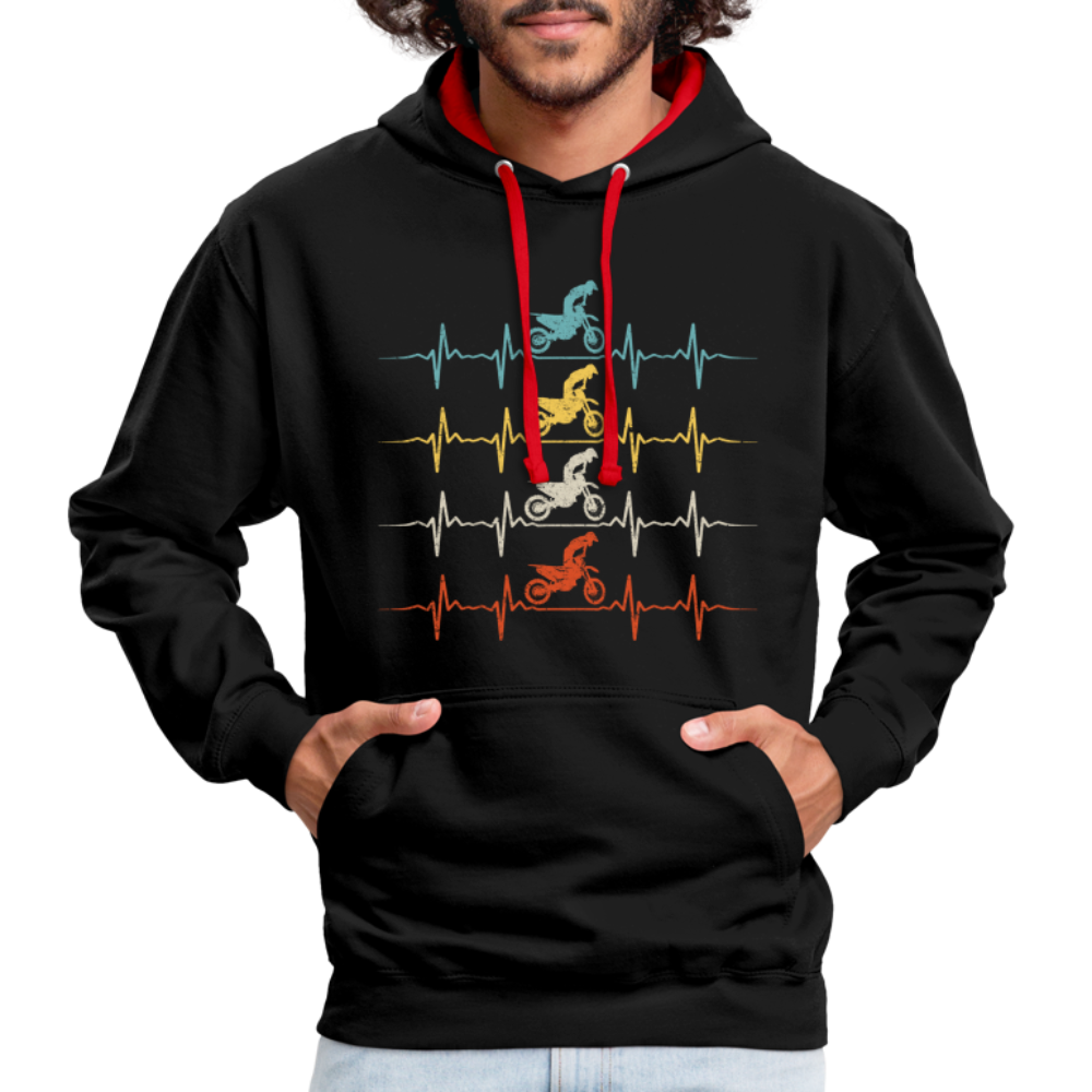 Dirt Bike Motorcross Biker Enduro Hoodie - black/red