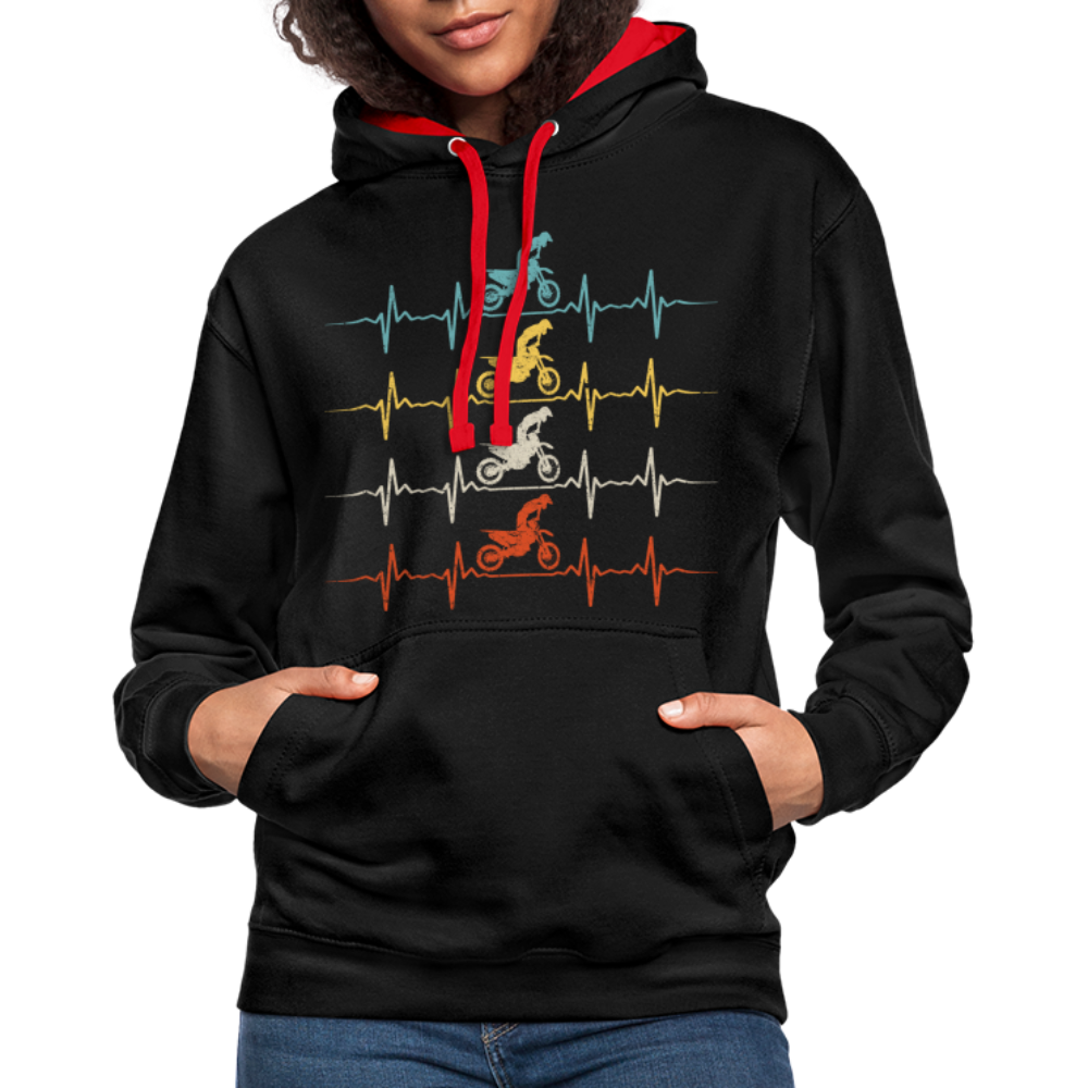 Dirt Bike Motorcross Biker Enduro Hoodie - black/red