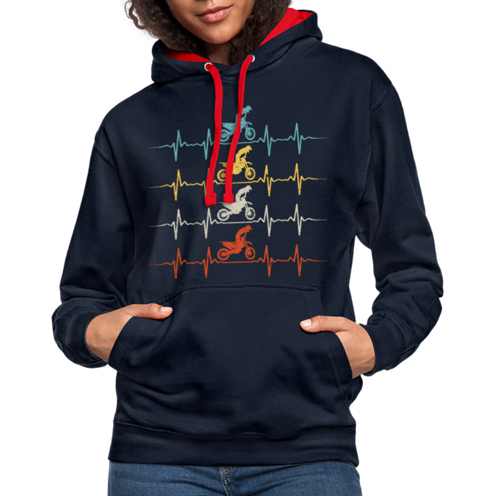 Dirt Bike Motorcross Biker Enduro Hoodie - navy/red