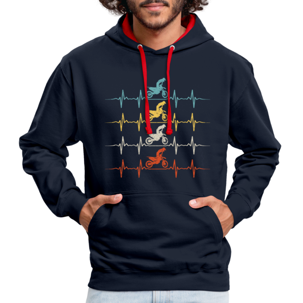 Dirt Bike Motorcross Biker Enduro Hoodie - navy/red