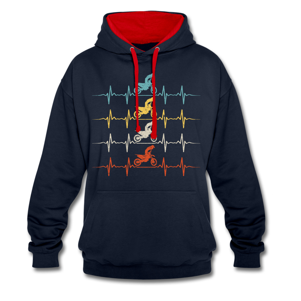 Dirt Bike Motorcross Biker Enduro Hoodie - navy/red