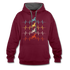 Dirt Bike Motorcross Biker Enduro Hoodie - burgundy/charcoal