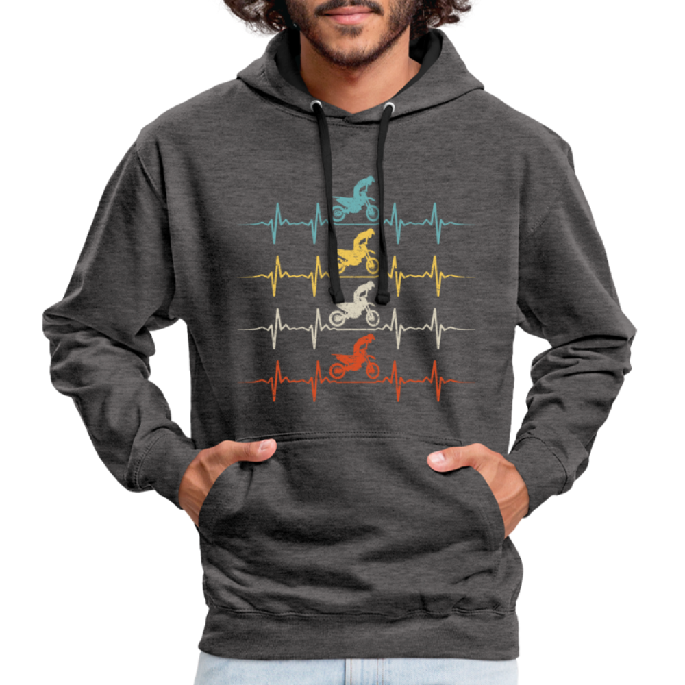 Dirt Bike Motorcross Biker Enduro Hoodie - charcoal/black