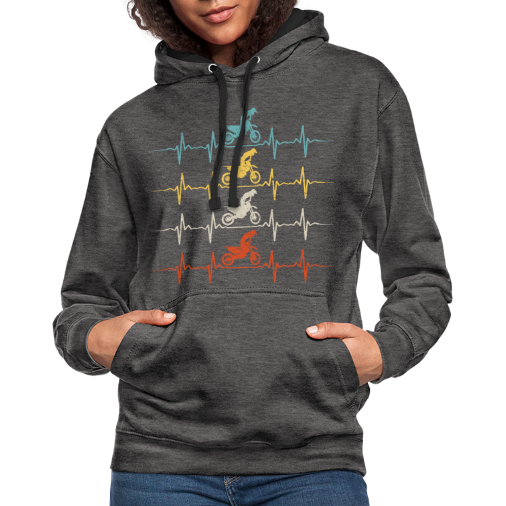 Dirt Bike Motorcross Biker Enduro Hoodie - charcoal/black