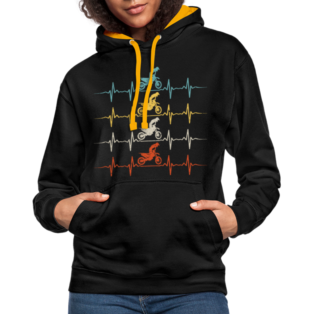 Dirt Bike Motorcross Biker Enduro Hoodie - black/gold