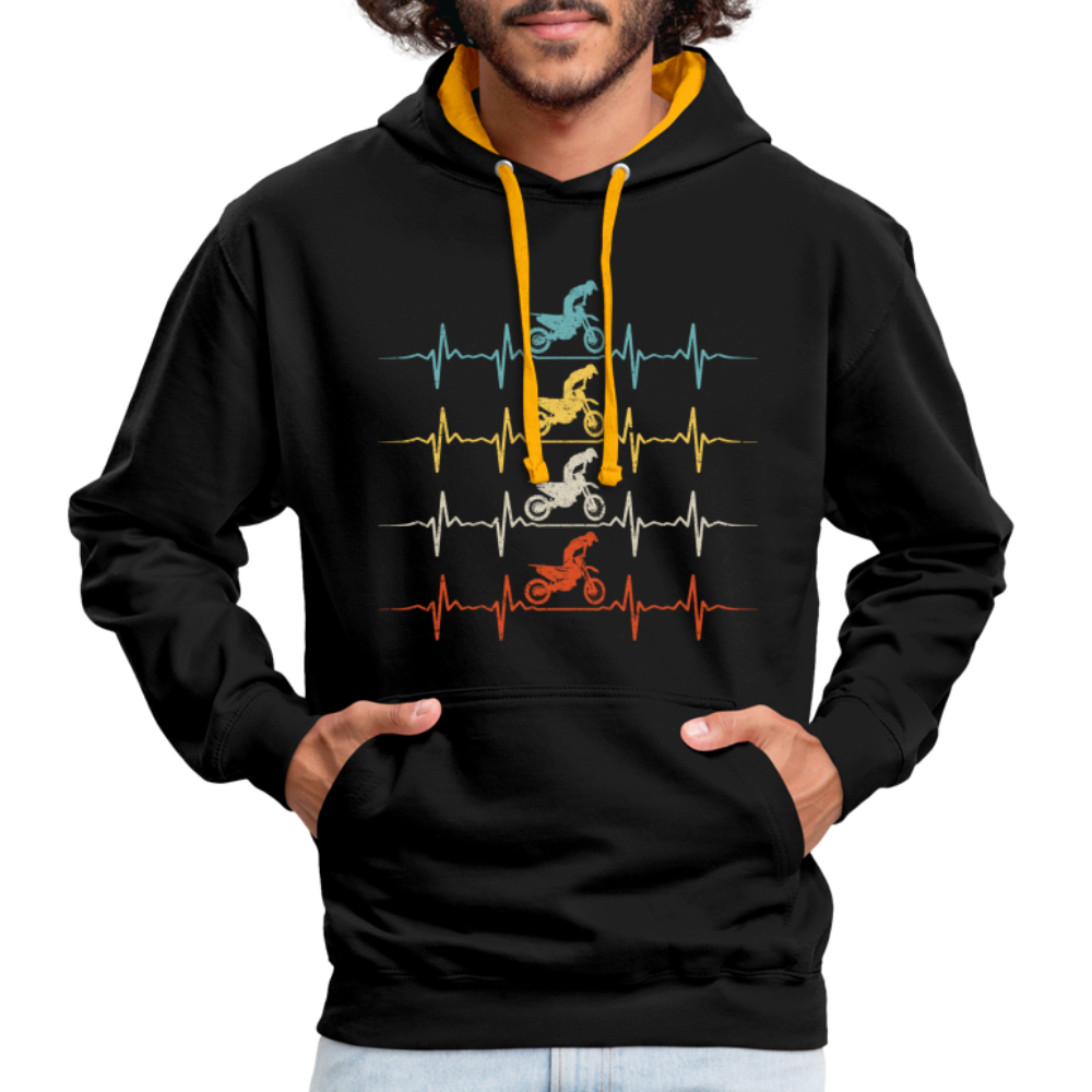 Dirt Bike Motorcross Biker Enduro Hoodie - black/gold