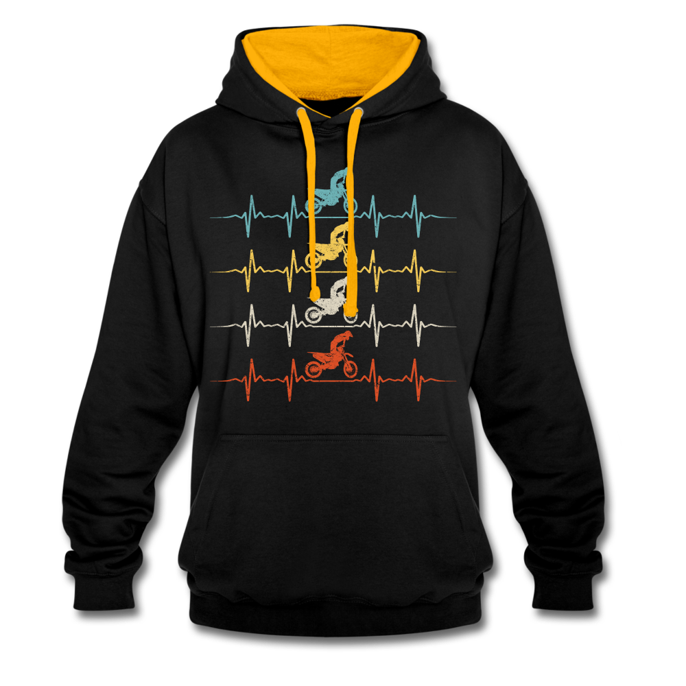 Dirt Bike Motorcross Biker Enduro Hoodie - black/gold