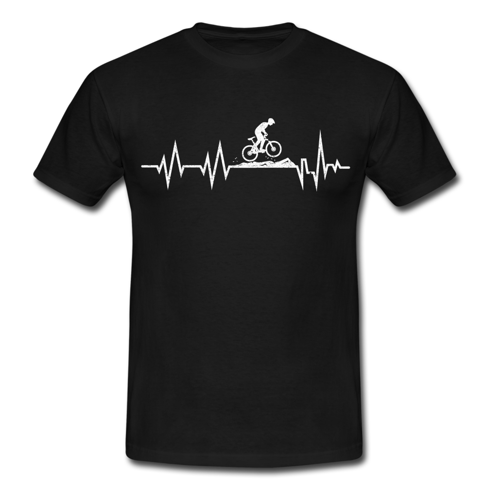Mountain Bike Herzschlag Berge Fahrradfahrer T-Shirt - black