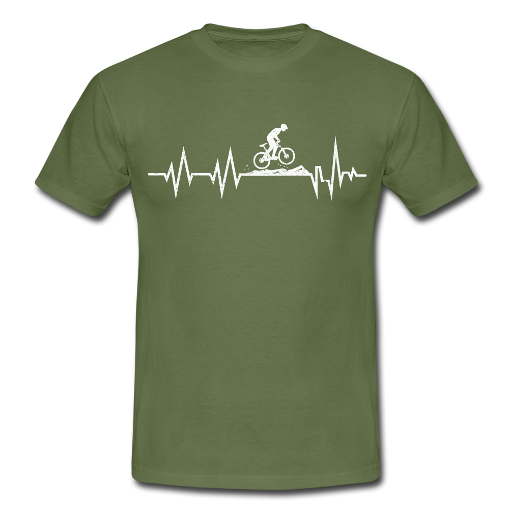 herzschlag mountainbike Mountain Bike Herzschlag Berge Fahrradfahrer T-Shirt – Shirtify