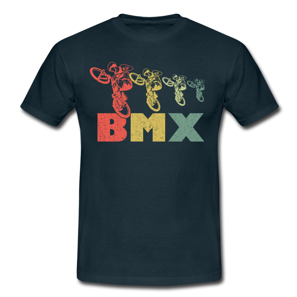 Bmx Bike Fahrrad Stunt Bike Männer T-Shirt - navy