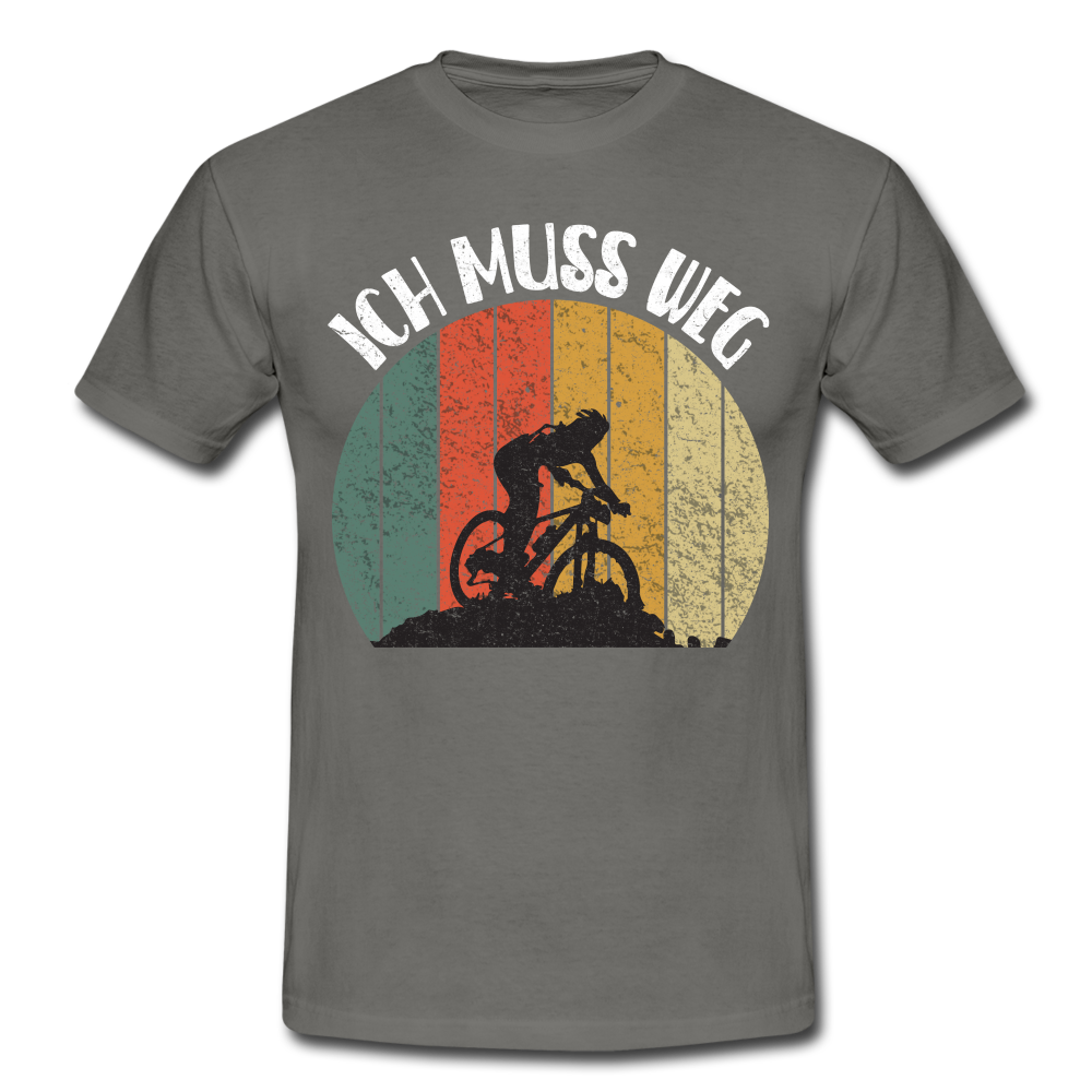 Mountain Bike Berge Radfahren Ich Muss Weg Männer T-Shirt - graphite grey