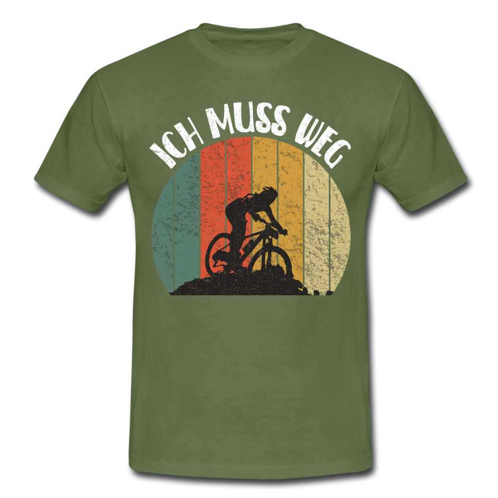 Mountain Bike Berge Radfahren Ich Muss Weg Männer T-Shirt - military green