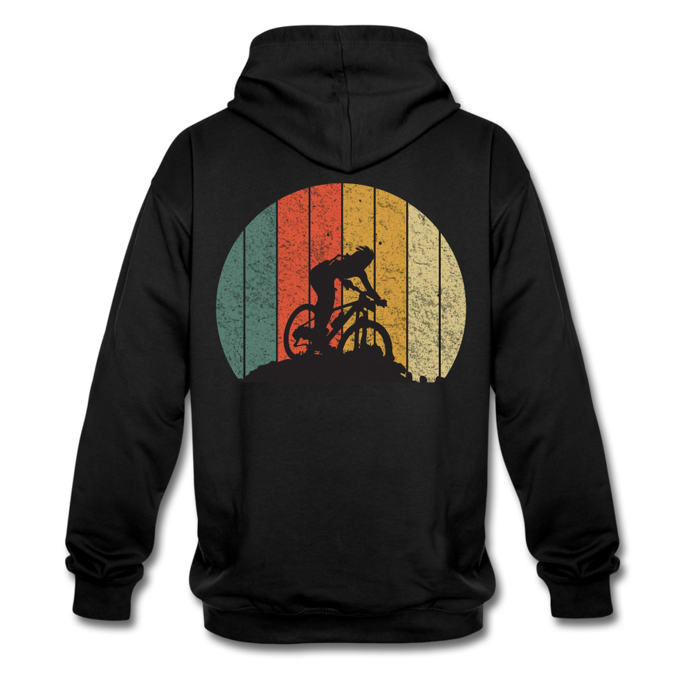 Mountain Bike Kapuzen Pullover Berge Gelände Hoodie Retro Style - black/red