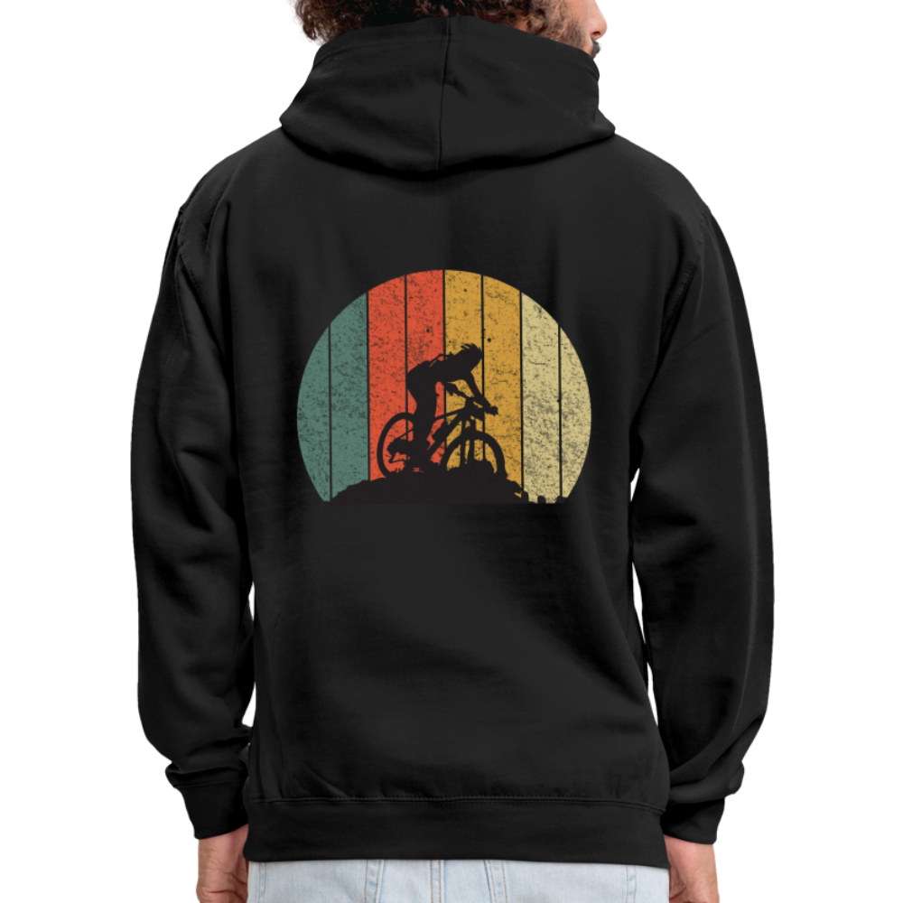 Mountain Bike Kapuzen Pullover Berge Gelände Hoodie Retro Style - black/red