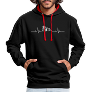 Mountain Bike Kapuzen Pullover Berge Herzschlag Hoodie - black/red