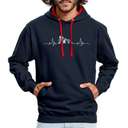 Mountain Bike Kapuzen Pullover Berge Herzschlag Hoodie - navy/red