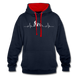 Mountain Bike Kapuzen Pullover Berge Herzschlag Hoodie - navy/red