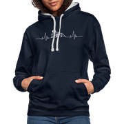 Mountain Bike Kapuzen Pullover Berge Herzschlag Hoodie - navy/heather grey