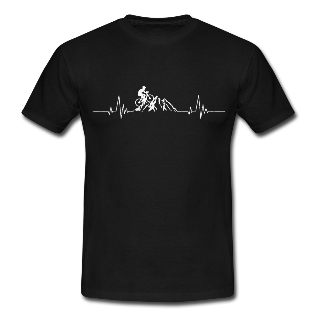 Mountain Bike Shirt Berge Herzschlag T-Shirt - black