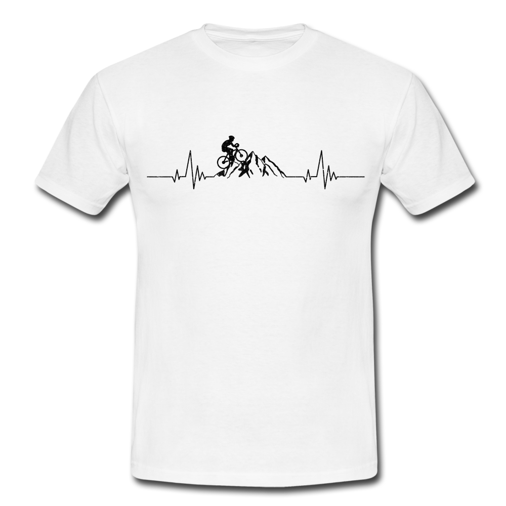 Mountain Bike Shirt Berge Herzschlag T-Shirt - white