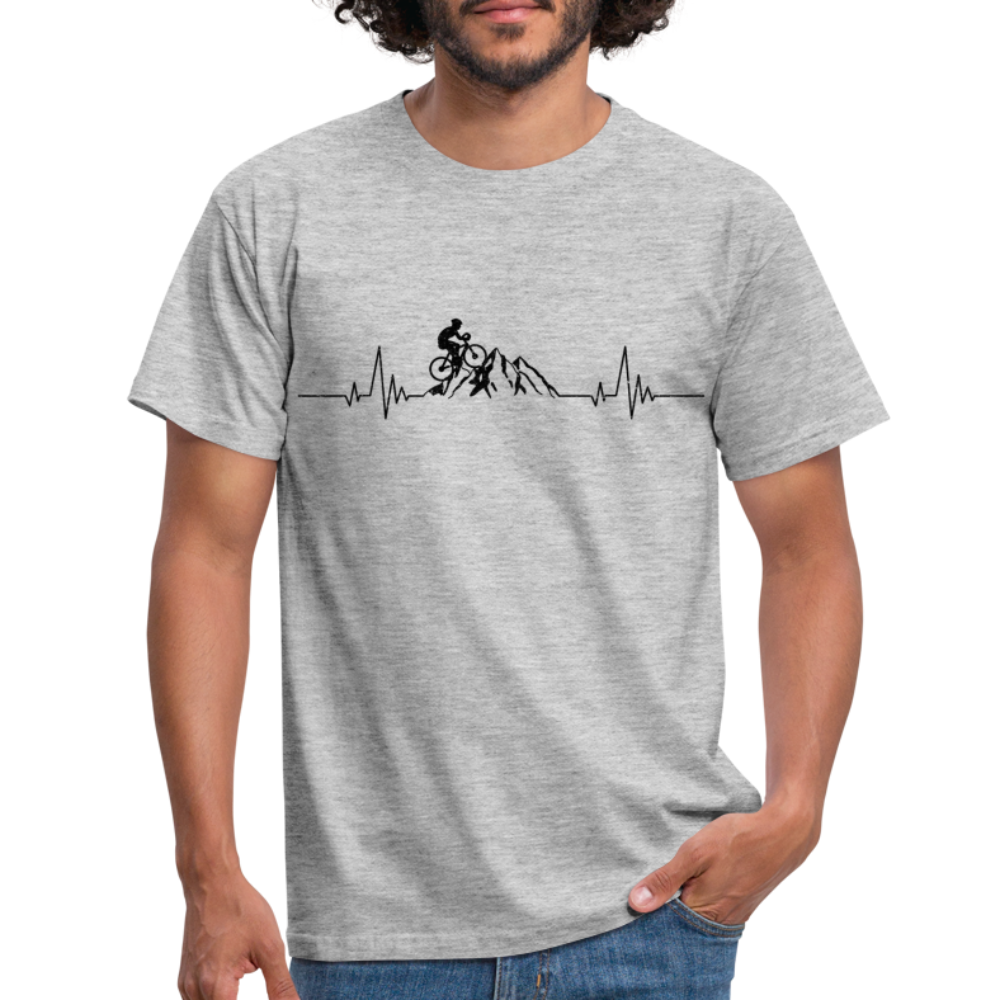 Mountain Bike Shirt Berge Herzschlag T-Shirt - heather grey