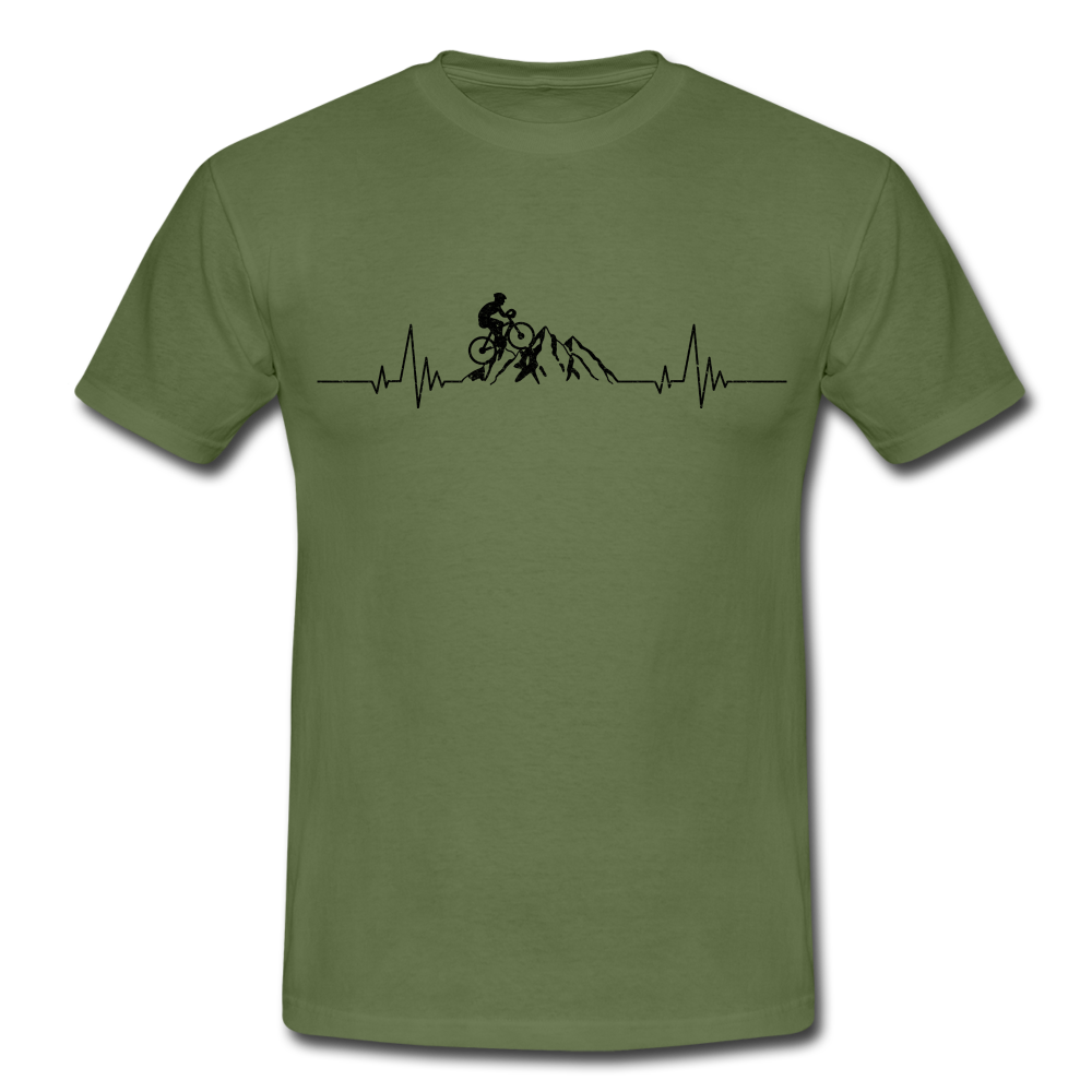 Mountain Bike Shirt Berge Herzschlag T-Shirt - military green