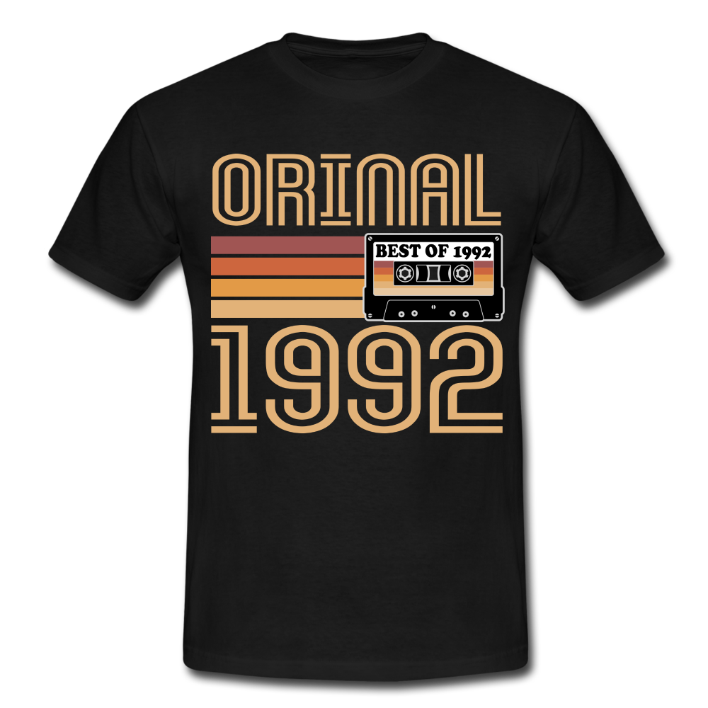 30. Geburtstag Geschenk Shirt Jahrgang 1992 Retro Männer T-Shirt - black