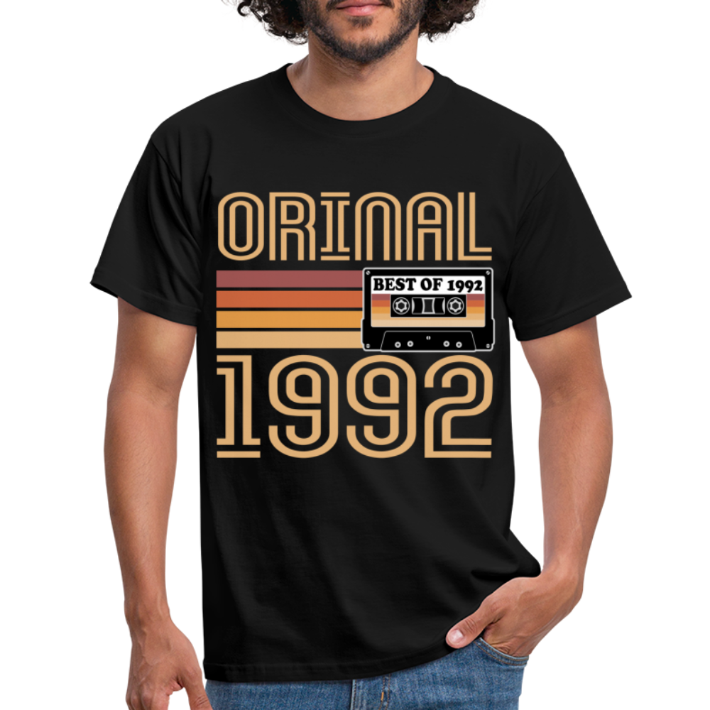 30. Geburtstag Geschenk Shirt Jahrgang 1992 Retro Männer T-Shirt - black