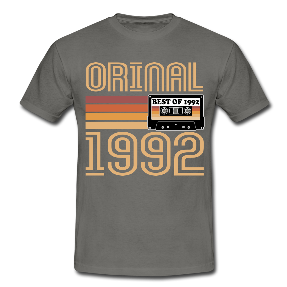 30. Geburtstag Geschenk Shirt Jahrgang 1992 Retro Männer T-Shirt - graphite grey