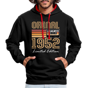 70. Geburtstag Geschenk Pullover Jahrgang 1952 Retro Hoodie - black/red