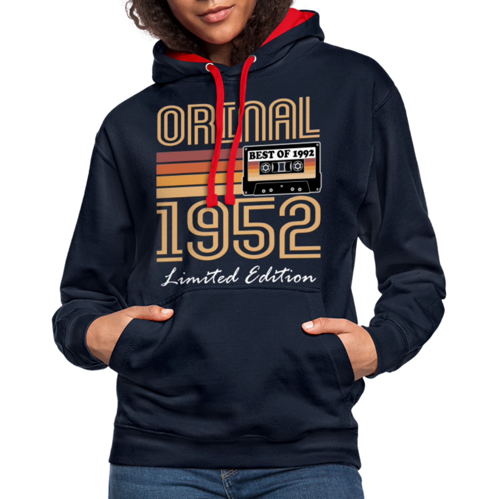 70. Geburtstag Geschenk Pullover Jahrgang 1952 Retro Hoodie - navy/red