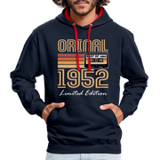 70. Geburtstag Geschenk Pullover Jahrgang 1952 Retro Hoodie - navy/red